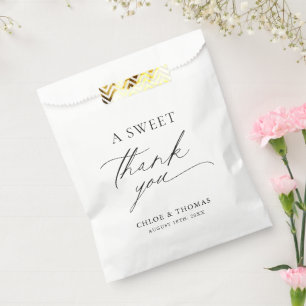 A Sweet Thank You Black & White Minimalist Favour Bags