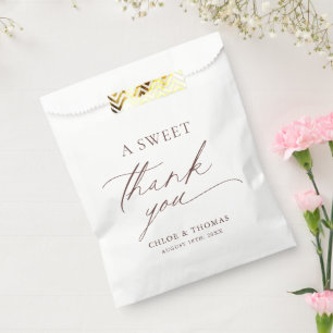 A Sweet Thank You Black & White Minimalist Favour Bags