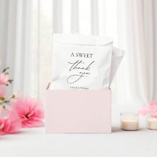 A Sweet Thank You Black & White Minimalist Favour Bags
