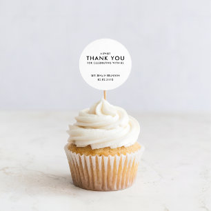A Sweet Thank You Classic Minimalist Wedding Favou Round Sticker