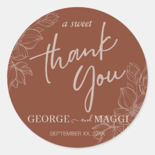 a Sweet Thank You Classic Round Sticker