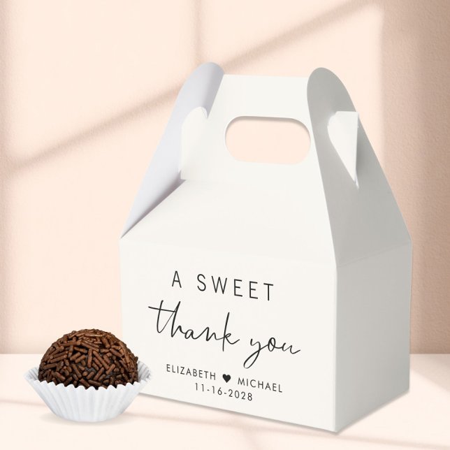 A Sweet Thank You Cream Wedding Favour Box (Creator Uploaded)