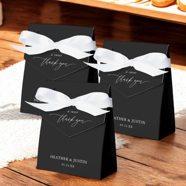 A Sweet Thank You Elegant Black Wedding  Favour Box (Creator Uploaded)