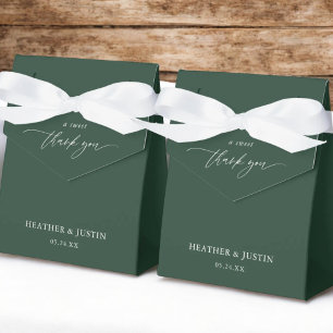 A Sweet Thank You Emerald Green Wedding Favour Box