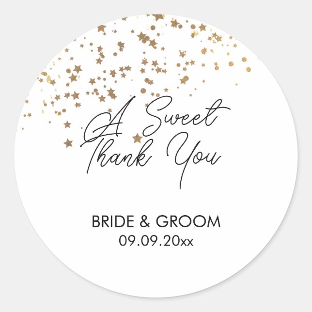 A Sweet Thank You Favour, Treat, Gift  Classic Rou Round Sticker (Front)