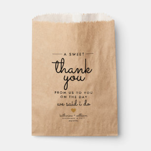 A Sweet thank you from us to you Rustic wedding Favour Bags