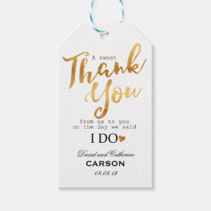 A sweet Thank You From Us To You Wedding Favour Gift Tags