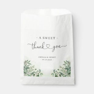 A Sweet Thank You   Greenery Eucalyptus Wedding Favour Bags