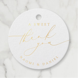 A Sweet Thank You Minimalist Modern Chic Script  Favour Tags