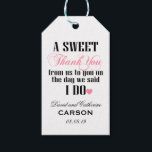 A sweet Thank You Wedding Favour Gift Tags<br><div class="desc">For her</div>