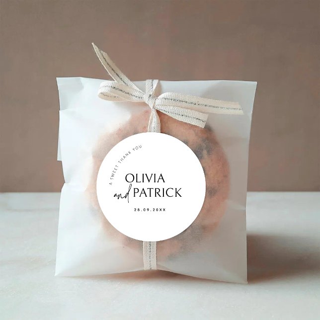 A Sweet Thank You Wedding Favour Tag Sticker (Creator Uploaded)