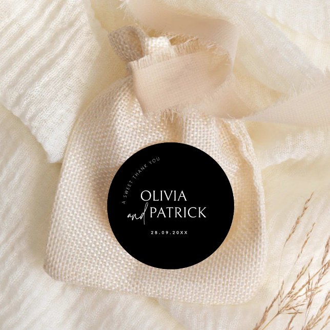 A Sweet Thank You Wedding Favour Tag Sticker (Creator Uploaded)