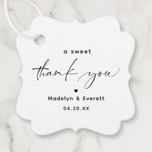 A Sweet Thank You Wedding Favour Tags