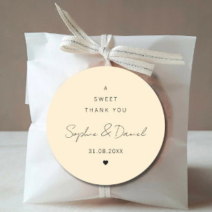 A Sweet Thank You Wedding Favour Wedding Thank You Classic Round Sticker