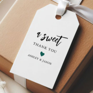A Sweet Thank You Wedding or Bridal Shower Favor Gift Tags