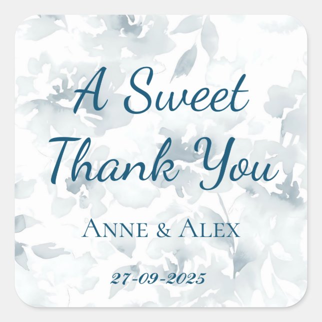 A Sweet Thank You - Wedding Stickers  (Front)