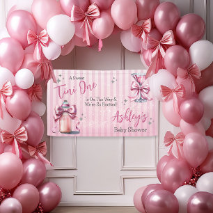 A Sweet Tini One Pink Coquette Girl Baby Shower Banner