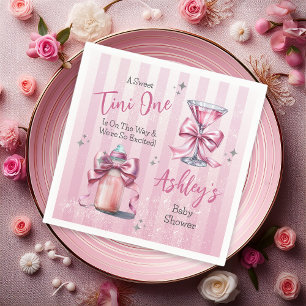 A Sweet Tini One Pink Coquette Girl Baby Shower Napkin