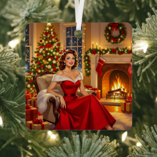 A Sweet Vintage Christmas Metal Tree Decoration