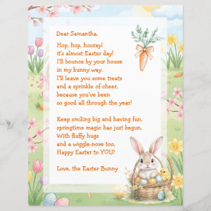 A Sweet Whimsical Easter Bunny Letter for Children