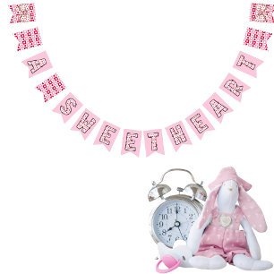 A Sweetheart, pink and red heart Bunting