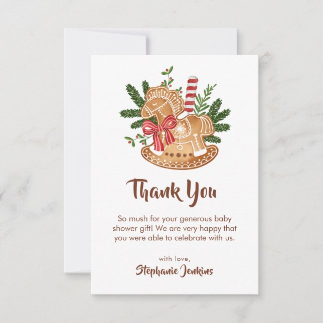 A Sweetie Is On Way Baby Shower Thank You Card (Front)