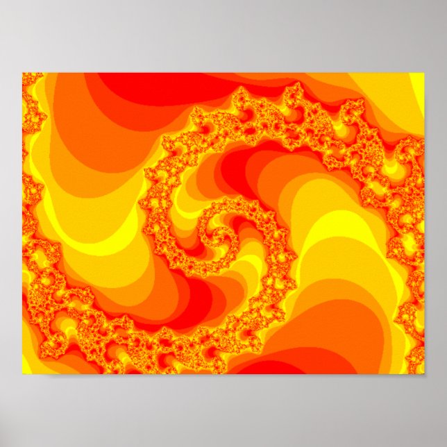 A swirling fire fractal graphic poster (Front)
