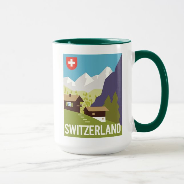 A Switzerland Travel Poster Mug (Right)