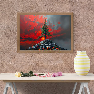  A Symbol of Resilience Amidst a Crimson Dawn Poster