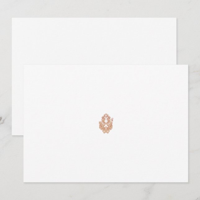 A symmetrical design featuring brown geometric mot invitation (Front/Back)