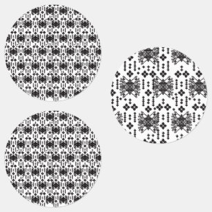 A symmetrical monochrome design featuring intricat