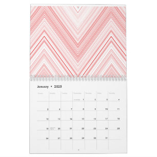  A symmetrical pattern featuring red and pink moti Calendar