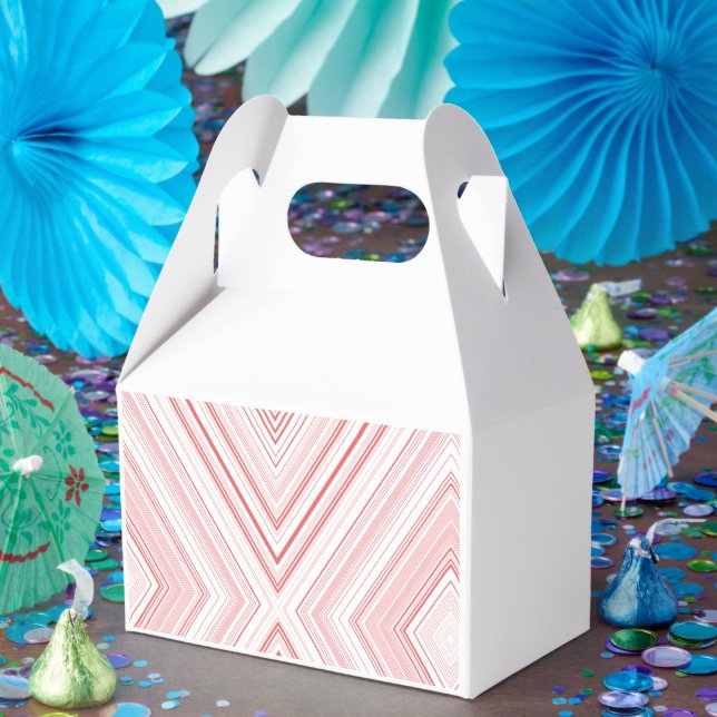  A symmetrical pattern featuring red and pink moti Favour Box (Party)