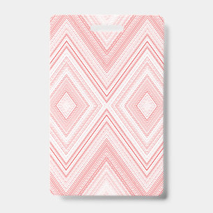 A symmetrical pattern featuring red and pink moti ID Badge