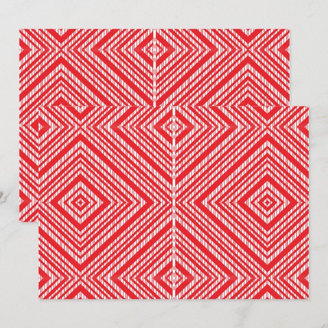 A symmetrical pattern featuring red, orange, and p thank you card (Front/Back)