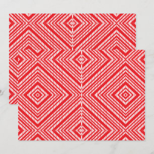 A symmetrical pattern featuring red, orange, and p thank you card