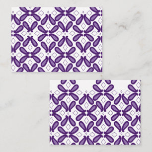 A symmetrical pattern featuring white and purple m appointment card
