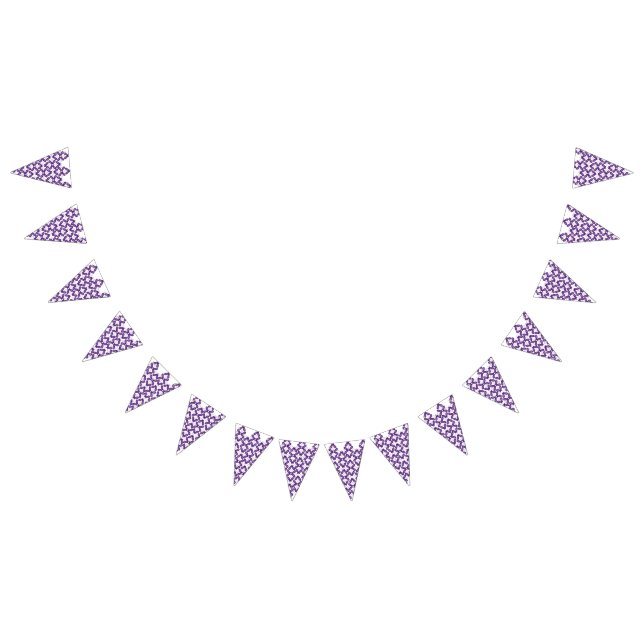 A symmetrical pattern featuring white and purple m bunting  (All)