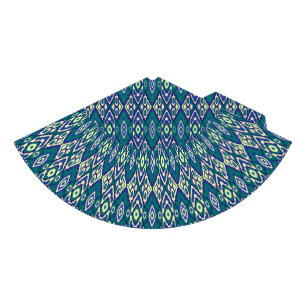 A symmetrical pattern of blue motifs on a textile  party hat