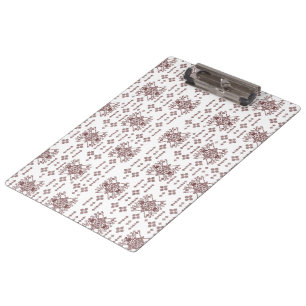 A symmetrical white wrapping paper featuring a rep clipboard