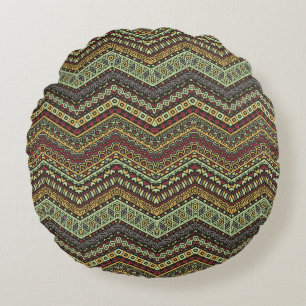 A Symphony of Patterns and Comfort Round Cushion