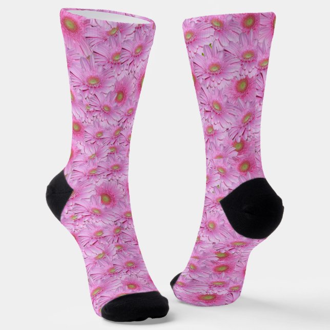 A Symphony of Pink Gerberas, Socks (Angled)