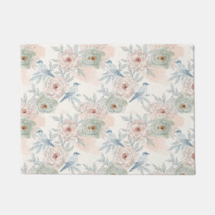 A symphony of song and petals pattern doormat