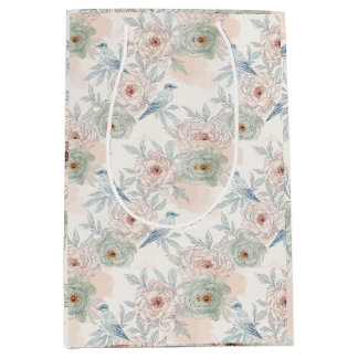A symphony of song and petals pattern medium gift bag