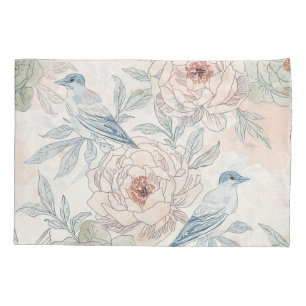 A symphony of song and petals pattern pillowcase