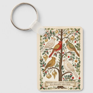 A Symphony of Winter Wings Key Ring