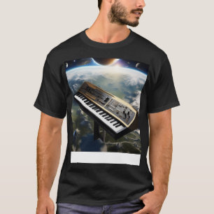 A Synthesizer Flying Above Earth T-Shirt