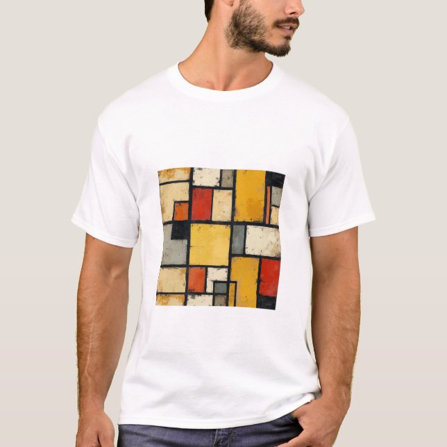 A T-shirt with an image of Mondrian's artwork (Front)