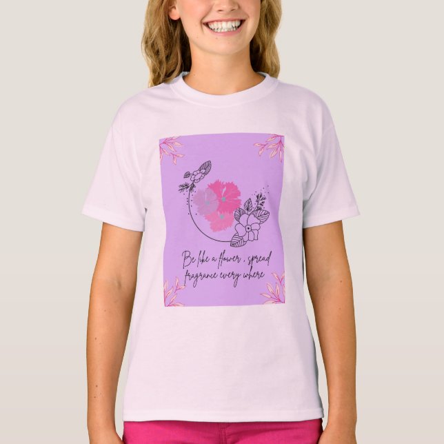 A t-shirt with beautiful floral design (Front)