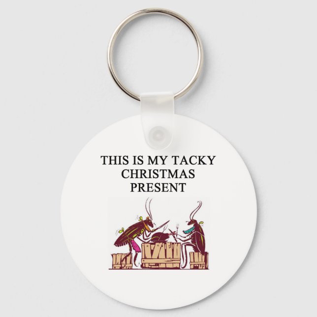 a tacky christmas gift design key ring (Front)